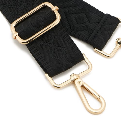 Wide Shoulder Strap (Solid),Adjustable Replacement Belt Crossbody Canvas Bag Handbag - color: Jx1black