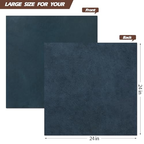 RingSun 24''X24'' Blue Leather Sheets for Crafts (2mm), Full Grain Leather Tooling Leather - color: Blue, size: 24''X24''
