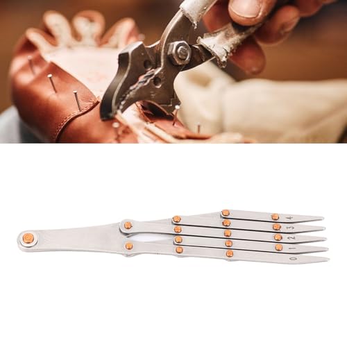 Expanding Sewing Gauge, Equal Distance Leather Belt Quick Mark, Equidistant Measuring Marking Drapery Guide Ruler, Equally Spacing Isometric Divider Ruler Tool (5 Teeth Without - style: 5 Teeth Without Lock Function