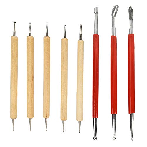 Embossing Tools for Metal Craft,Leather Tracing Tool,Leather Carving Tools,Leather Embossing Tools 8Pcs DIY Handmade Leather Craft Carving Tool Spoon Double Head Point Drill Pen Kit Set