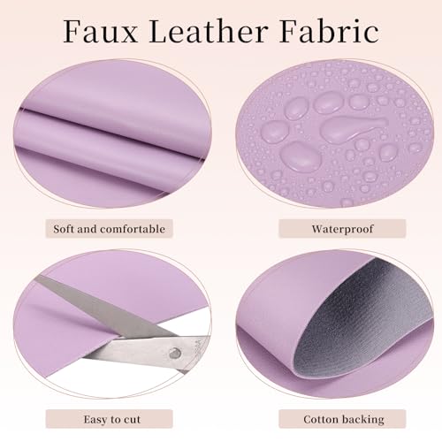 uxcell Marine Vinyl Fabric, 54 Inch 1 Yard Upholstery Faux Leather Soft Waterproof Sheets Fabric for Crafts DIY Sewings Sofa Wallets Handbag Car, Purple - color: Purple