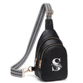 Viverte Crossbody Bags for Women Initial Sling Bag Cross Body Fanny Packs Personalized Gifts for Mom Women Wife - color: Black, style: S
