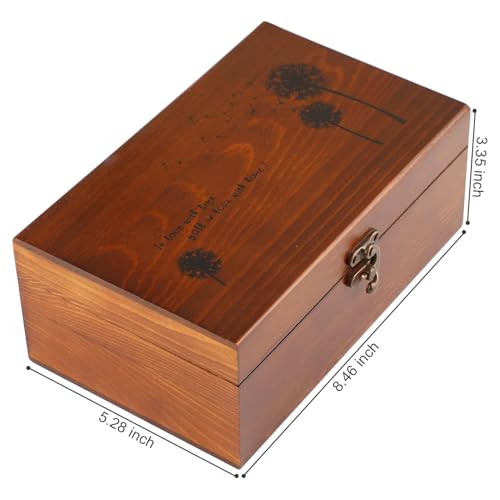 Wooden Sewing Kit, Home Hand Sewing Repair Embroidery Tool Storage Box, Beginners Sewing Kit Accessories Organizer (Retro Brown)