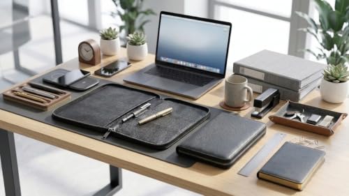 Full Grain Leather Checkbook Cover for Multiple Check Books - Checkbook Organizer for Up to 6 Books With Duplicate Checks - Checkbook Holder for Women and Men - Gift for Loved Ones - color: Black