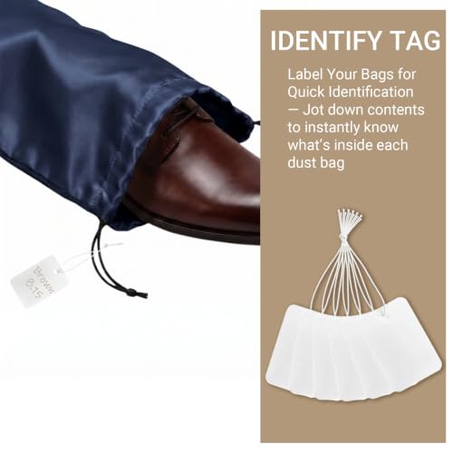 Q&J Fabric Co. 6 Pack Satin Dust Bag 17.7x7.9 inch Navy Blue 100% Polyester Silk Bag Purse Dust Bag Shoe Bags for Closet Purse Protector Bag Dust Covers for Purses - color: Navy Blue, size: 17.7"x7.9"