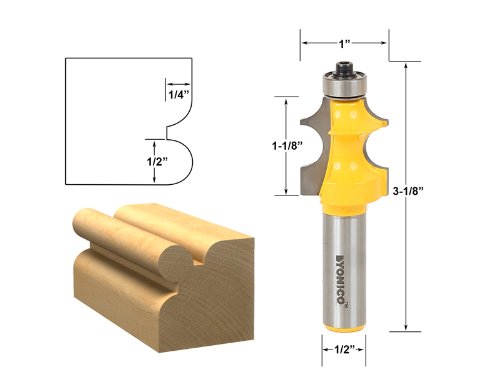 YONICO Corner Bead Router Bits 1/4-Inch Radius 1/2-Inch Shank 13108 - style: 1/2" Bead - 1/2" Shank