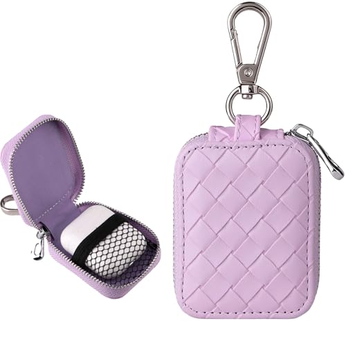 Earbud Case, Headphone Storage Case with Keychain EB-Lattice Purple - color: Cable Lattice Purple