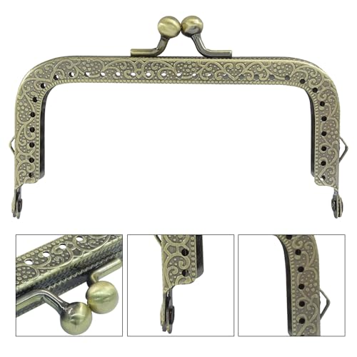 Zorveiio 2 Pcs 10.5cm Metal Kiss Clasp Purse Frame Lock | Arch Square Frame, For Bag Making, DIY Sewing Craft, Wallets & Handles Bags - color: Bronze-2PCS, size: 10.5cm