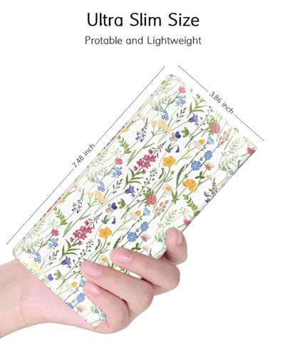 Nipichsha Womens Wallet, RFID Slim Wallets for Women, Thin Ladies Credit Card Holder Purse, Cute Leather Bifold Clutch Billfold with 11 Card Slots & ID Window, Colorful Flowers - color: Colorful Flowers