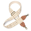 Purse Strap Replacement Crossbody Adjustable Bag Strap Retro Jacquard Embroidery Wide Shoulder Strap for Women Handbags - color: Khaki Plum Blossoms