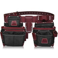 Nylon and Leather Tool Belt | Framing Tool Bags | Leather Tool Belts | Nylon Tool Pouch | Carpenter Tool Belt | Construction | Framers | Electrician - color: Black