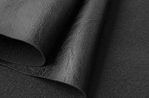 Wento Thick 2 Yard Faux Leather Fabric Soft Skin Grain PU Leather Fabric for Furniture Cover Reupholster Sofa Chairs Cushions Vinyl Upholstery (2 Yards, Black) - color: Black, size: 2 Yards (54" x 72")