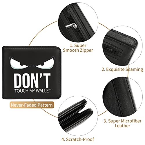 Teen Boys Cool Wallet-Men Mens Men'S Funny Leather Credit Id Card Cash Holder Man Black Rfid Blocking Zipper Wallets With Coin Pocket Id Window Aesthetic Teen Boy Male Youth Guys - color: dark eye