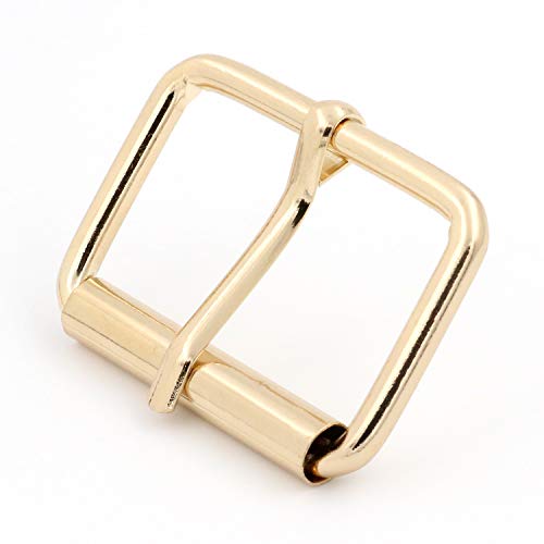 BIKICOCO Roller Buckle, 1-1/2'' x 1'' Heel Rolling Bar Buckles for Bags Leather Webbing Straps - color: Light Gold X 20 Pcs