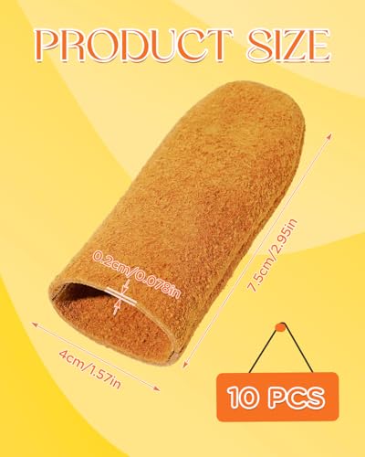 EORTA 10 Pack Non-Slip Suede Finger Cots, Leather Finger Protectors for Needle Felting, Sewing, Electronics Repair, Knitting, Needlework, Embroidery & Crafts, Brown - color: Brown