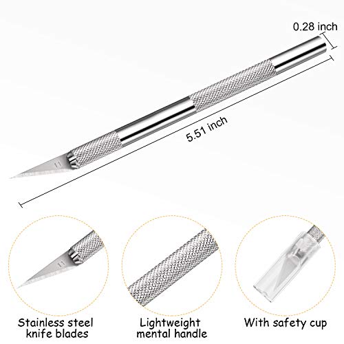Mudder 15 Pack Exacto Knife Set, Craft Knives Hobby Knife, Silver - color: Silver