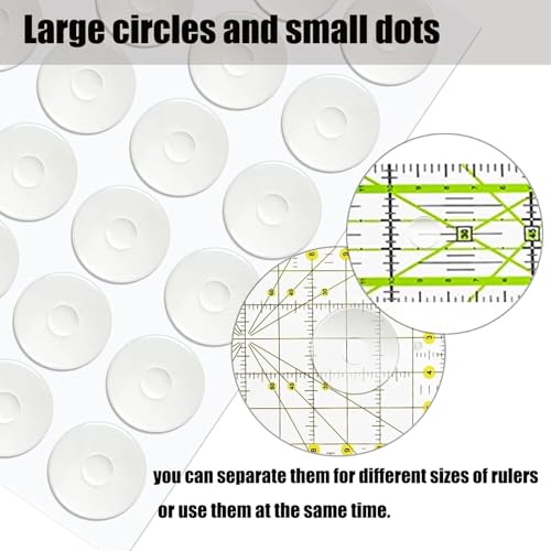 Fbshicung 48pcs Non-Slip Silicone Grips for Quilt Templates, Quilting Rulers, Adhesive Backing Rings Sewing Tool