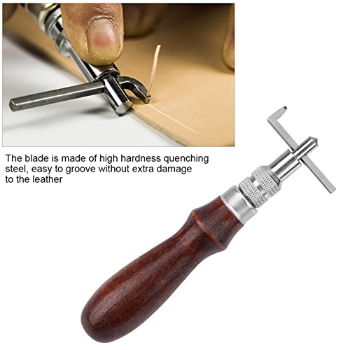 Leather Groover, Professional Adjustable, Leather Stitching Tool, High Hardness Quenching Steel Edge Precision, for DIY Crafting, Leather Goods Making, Handbag Repair, Wallet Custo