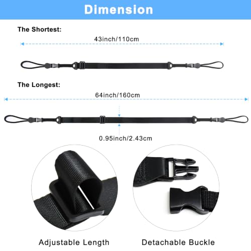TIMISM Universal Replacement Shoulder Strap with Thicker Lanyard, Black | 59” Adjustable Removable Crossbody Strap, Sturdy Nylon Strap for Tablet iPad Case, Camera, Messenger Bag - size: 1 Strap with Thick Connector