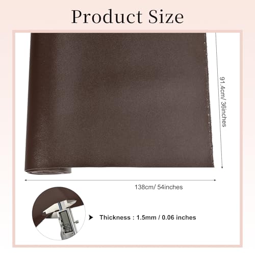 uxcell Marine Vinyl Fabric, 54 Inch 1 Yard Upholstery Faux Leather Soft Waterproof Sheets Fabric for Crafts DIY Sewings Sofa Wallets Handbag Car, Dark Brown - color: Dark Brown