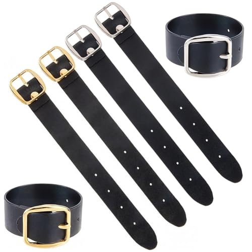 6Pcs PU Leather Kilt Extension Strap Gold Buckle Extenders - color: Gold and Silver Buckle
