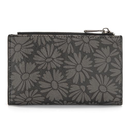 Wrangler Wallet for Women Bifold Card Holder with Zipper and ID Window - color: Sunflower-Black
