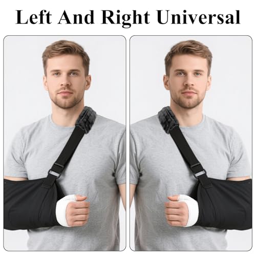 1 PCS Cushioned Arm Sling Padding for Neck,Slim Sling Pad Neck Shoulder Strap Cushion for Wrist Hand Injury Support Strap Padded Women Men (Black) - color: Black