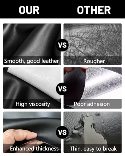 BOUYEER Leather Repair Patch Tape Kit,Self Adhesive Leather Repair for Sofa，Car Seat,Office Chair,Furniture,Jacket,Waterproof Strong Adhesive Vinyl Repair Kit. 16 in x 31 in,Fine Grained Black - color: Fine Grained Black, size: 16 in x 31 in