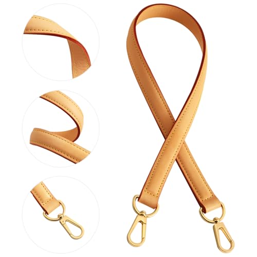 jiesinlov Genuine Vachetta Leather Replacement Straps Purse Shoulder short Strap conversion kit for Graceful tote soft speedy Alma And Dauphine Bags Brown (W0.7in,L25.6in-Beeswax) - color: W0.7in&l25.6in-beeswax