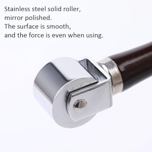 Mnuizu 26mm Leather Roller Tool, Leather Press Edge Roller with Wooden Handle, Edge Creaser for Leathered Craft (Black) | Brayer Rollers for Crafting, Seam Roller for Leather, with Wooden Handle, Edge Creaser for Leathered Craft - color: Black, size: 26mm