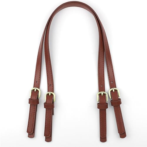 XIMEO 2 Pack Adjustable PU Leather Replacement Purse Straps with Buckles | Adjustable Length, PU Leather Material, Metal Buckles, Handbag Repair and DIY Projects - color: Brown