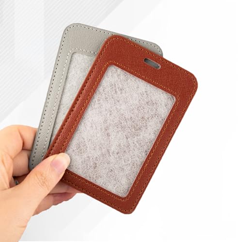 1 Pack Badge Holder, Leather ID Badge Holder with Window, ID Card Holder | Horizontal ID Holder, ID Card Holder for Office Factory Nurses School Teacher Students - color: Red-1, size: 1 Pcs