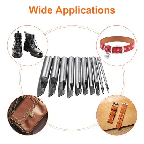 HARFINGTON Leather Oval Hole Punch 19x6mm Belt Hole Puncher Oblong Hollow Punching Cutting Tool for Leather Crafting, Watch Band, Strap, Cloth, Gaskets - size: 19mm x 6mm