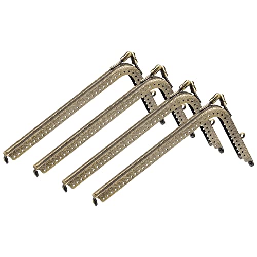 uxcell Metal Purse Frames - 6.5" 4Pcs Rectangle Kiss Lock Clasp Frame Embossed Clutch Frame for Coin Purse Sewing Bag Making DIY Craft Bronze - color: Bronze, size: 6.5"