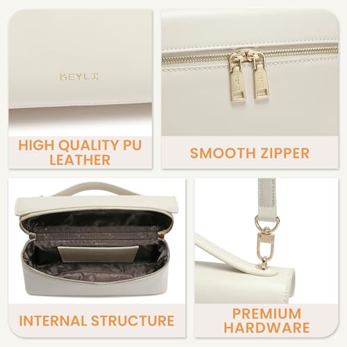 Keyli Women's Top Handle Bag Leather Small Handbags Trendy Designer Crossbody Shoulder Bag for Women Cute Quiet Purses