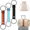 Adjustable Elastic Luggage Straps for Suitcase, Travel Bungee Straps | Multi-Purpose Compact Travel Accessory to Secure Extra Luggage Bags and Free Your Hands On Trips - color: Black, Blue, Rainbow