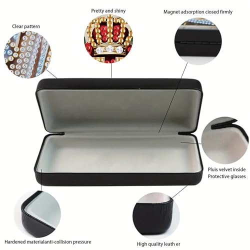 DIZAKIM 1pcs 5d Diamond Art Kits for Adults Small Diamond Painting Kit Gem Art Paint by Diamonds Dots Eyeglasses Case DIY for Beginner Women (#1) - color: #1