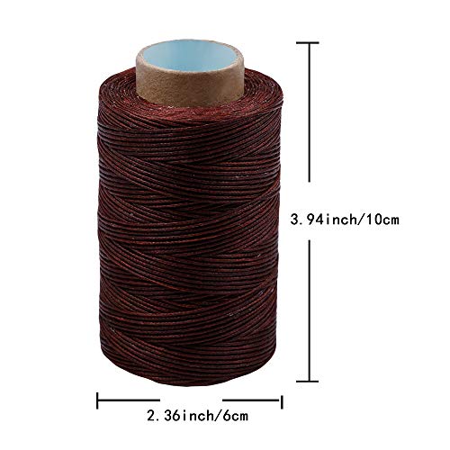 284Yards Leather Sewing Waxed Thread, 0.8mm Waxed Thread for Bookbinding - color: Dark Red