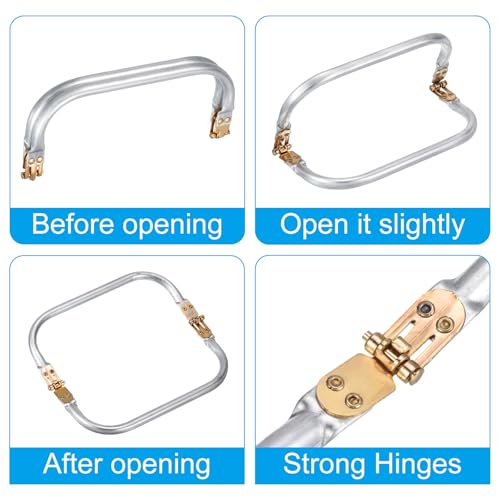 uxcell Metal Purse Frame 2Pcs, 5.9" Rectangle Lock Frame Kiss Lock Clasp Bag Frame Hardware Replacements for DIY Purse Handle Bag Making Sewing Craft Carpet - size: 5.9"