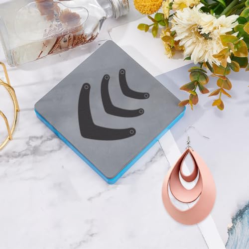SUPERDANT Three-Tiered Teardrop Shape Leather Die Water Drop Earrings Wooden Die Cutter Leathers Cutting Dies DIY Art Crafts Leathers Dies Cutter for Men Women Leather Making for Handmade Lover Gifts - style: Three-Tier Teardrop Earrings