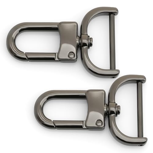 CRAFTMEMORE 2pcs Detachable Snap Hook Swivel Clasp w/Screw Bar VT99 Bag Strap Hardware Replacement (3/4 Inch, Gunmetal) - color: Gunmetal, size: 3/4 Inch