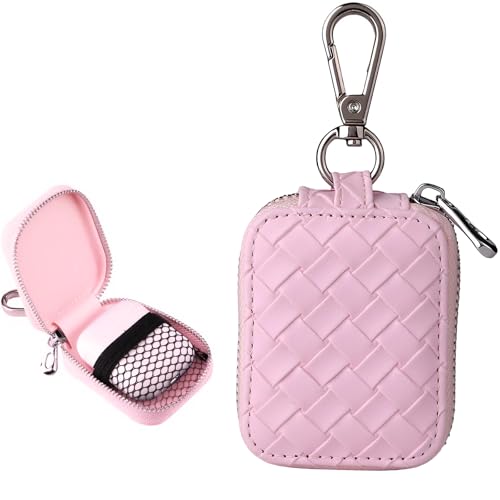 Earbud Case, Headphone Storage Case with Keychain EB-1 Lattice Pink - color: Cable Lattice Pink