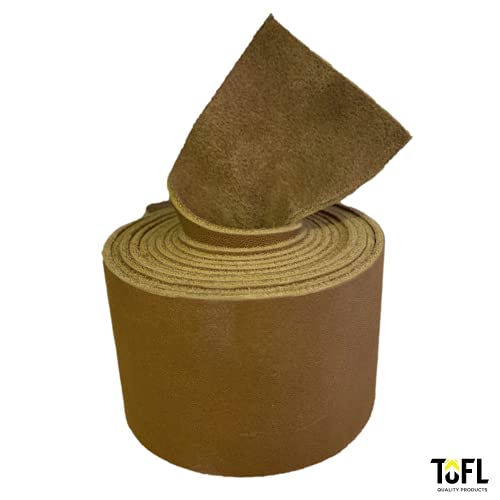 2" Genuine Leather Strap, Top Grain Cowhide Leather Strip – Brown | 72" L x 2" W x 1/16" Thick | Smooth Grain & Suede Back | Flexible Crafts Trim Journal Closures | Cut Stitch Lace - color: Brown, size: 2" Wide x 1/16" Thick