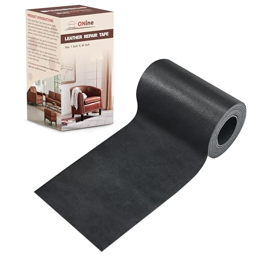 ONine Leather Repair Patch，Leather Repair Tape, 3 x 60 inches Leather Repair Patch for Furniture,Vinyl Repair Kit，Leather Couch Patch，for Sofas, Furniture, Car Seats, Office Chairs(Dark Grey) - color: Dark Grey, size: 3 x 60 inches
