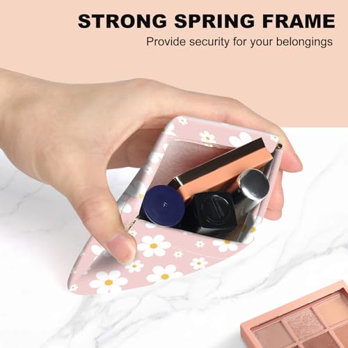 2Pcs PU Leather Small Squeeze Coin Purse Pouch Mini coin Bag Unique And Cute Wallet Cosmetic Bags Change Bag For Women Girls Men （Blue and Pink Flowers 3 - color: Blue and Pink Flowers 3