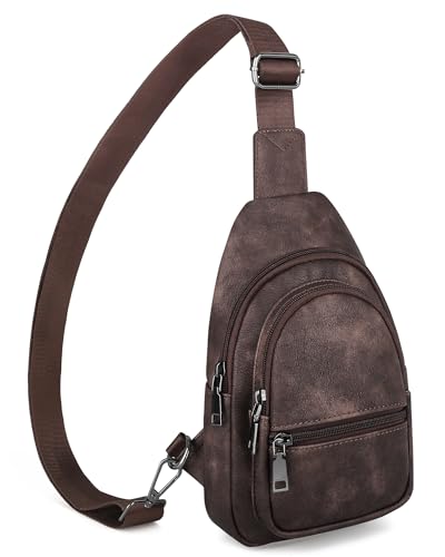 Sling Bag for Women, Crossbody Waist Pack Chest Purse Travel Coffee | Crossbody Purse with Dual Zipper Main Compartment,6 Pockets & 4 Card Slots, Reversible Design, Travel & Daily Use - color: Z-mocha Cofee