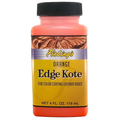 Fiebing's Edge Kote 4 Fl Oz - Orange - for Coloring Leather Edges on Purses, Bags, Shoes, Holsters, Wallets, etc - color: Orange