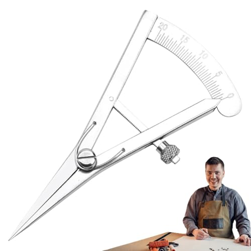 Leather Compass High Accuracy Adjustable DIY Marking Gauge - color: A