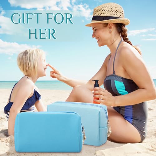 Sanwuta 9 Pcs Makeup Bags Bulk Toiletry Case,Blue and Green Color - color: Blue and Green Color