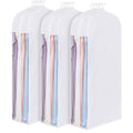 60 Inch Premium Cotton Garment Bag for Hanging Clothes and Storage | 3 Pack, Dress Bags for Gowns, Breathable Cotton Fabric, Extre Large 10" Gusseted, Organza Window, Full Zipper, For Long Dress - size: 10"W x 60"H-3pcs